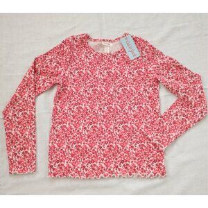 Long Sleeve Ribbed T-Shirt Top Cat & Jack Pink Red Floral Print Girls Size: M 8